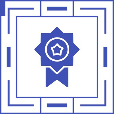 Moda düz biçimli Madalya Simgesi beyaz arkaplanda izole