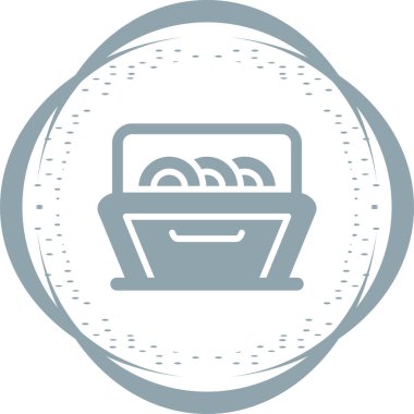 Bulaşık makinesi. Web simgesi basit illüstrasyon