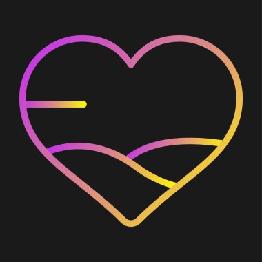 kalp ağı simgesi basit illüstrasyon 