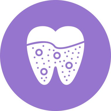 Diş kalkülüs çizgisi simgesi. Tatar, diş eti iltihabı. Vektör illüstrasyonu