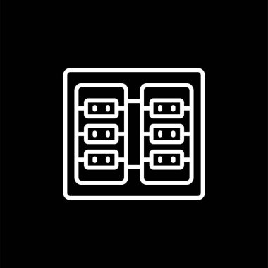 sunucu odası simgesi, vektör illüstrasyonu