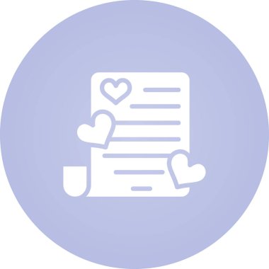 Romantik şiir ikonunun vektör illüstrasyonu