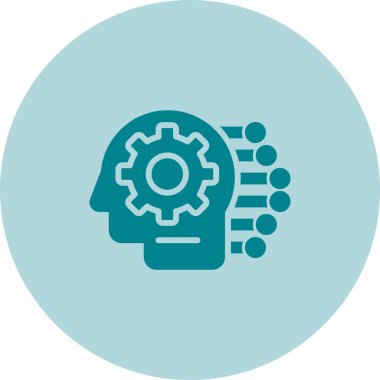 Makine öğrenme çizgisi simgesi, vektör illüstrasyonu 