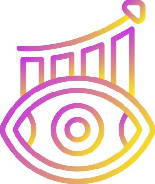 Tahminsel Analitik Göz Görme Simgesi Vektör İllüstrasyonu 