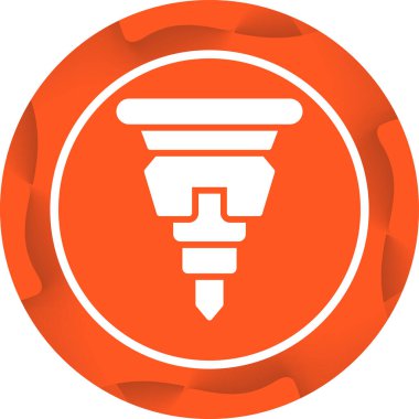 Diş matkabı olan dişler basit simge, web illüstrasyonu