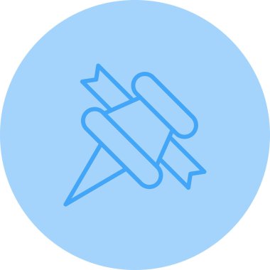 Kurdeleli Pushpin. Web basit illüstrasyonu