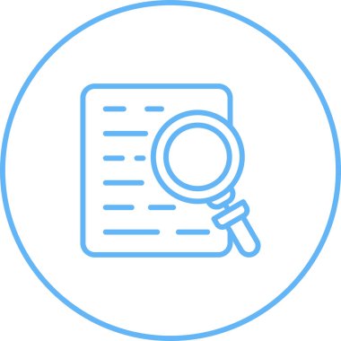 Büyüteç simgesi ile Belgenin vektör illüstrasyonu