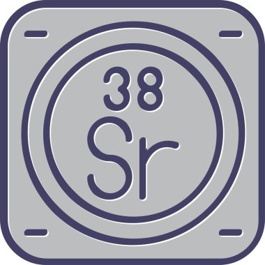 Stronsiyum kimyasal element simgesi beyaz arkaplanda izole edildi 