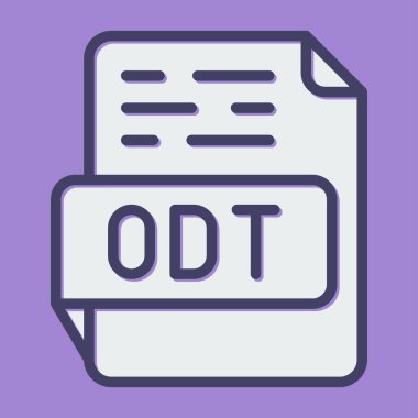 odt dosya biçimi simgesi, vektör illüstrasyonu