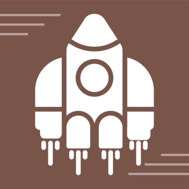 Uzay gemisi web simgesi, vektör illüstrasyonu