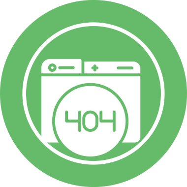 404 Hata web simgesi, basit vektör illüstrasyonu