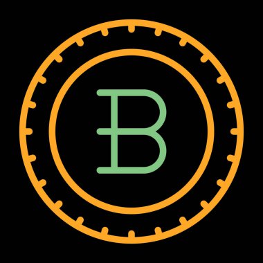 Bitcoin simgesi, vektör illüstrasyonu. Kripto para birimi sembolü 