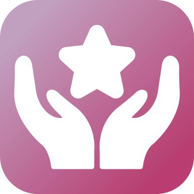 Eller simgesi olan yıldız, başarı konsepti vektör çizimi