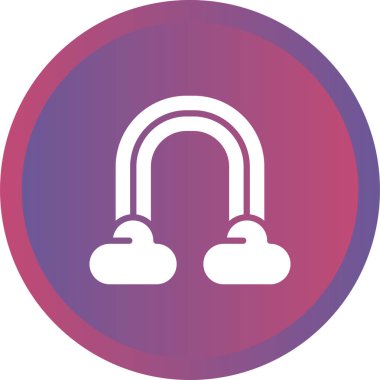 Rainbow bulutlar kutsal kişilerin resmi, vektör çizim ile 