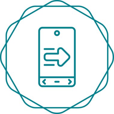 Sağ oklu cep telefonu. Web simgesi vektör tasarımı