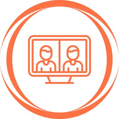 Telepresence simgesinin vektör illüstrasyonu 