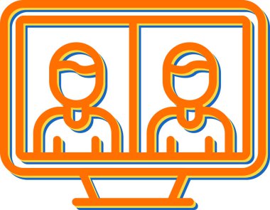 Telepresence simgesinin vektör illüstrasyonu 