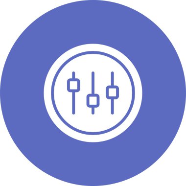 Müzik Eşitleyici Çember simgesinin vektör çizimi  