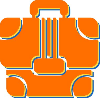 Evrak çantası işareti, portföy düğmesi, çanta veya bavul simgesi. 