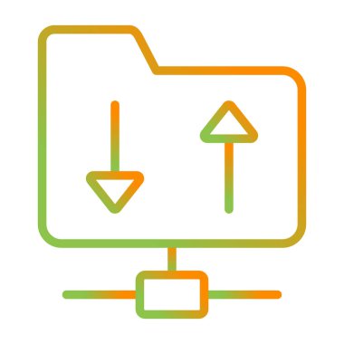 FTP sunucu simgesi, vektör illüstrasyonu. İzole edilmiş ftp veri sembolü. FTP transfer protokolü konsepti. 