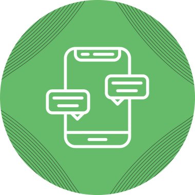 Mobil sohbet simgesi vektör illüstrasyonu 