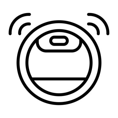 Robot elektrik süpürgesi simgesinin web illüstrasyonu