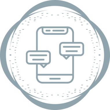 Mobil sohbet simgesi vektör illüstrasyonu 