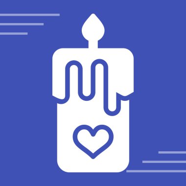 Romantik bir mum simgesinin vektör çizimi