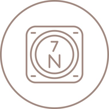 Nitrojen, N, kimyasal periyodik element simgesi. Periyodik tablonun kimyasal elementi