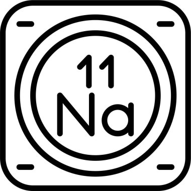 sodyum kimyasal element simgesi, basit satır biçimi