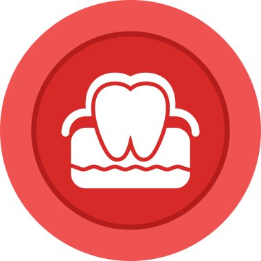 Diş minesi simgesinin basit çizimi