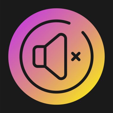 Cilt Dilsiz Çemberi Simgesi, Renkli Vektör İllüstrasyonu