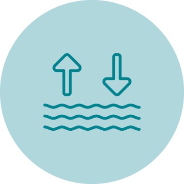 Dalgalar yukarı ve aşağı oklarla. Web simgesi basit illüstrasyon