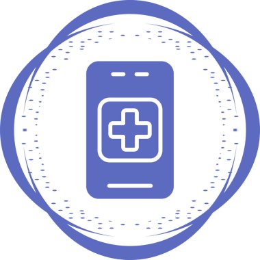 Tıbbi Uygulama Web simgesi, vektör illüstrasyonu