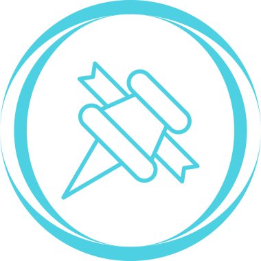 Kurdeleli Pushpin. Web basit illüstrasyonu