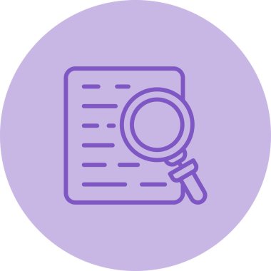 Büyüteç simgesi ile Belgenin vektör illüstrasyonu