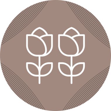 Gül web simgesi, basit vektör illüstrasyonu