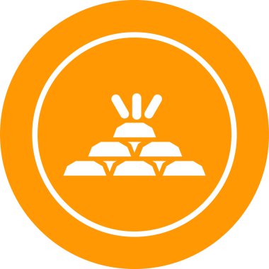 Altın web simgesi, basit vektör illüstrasyonu