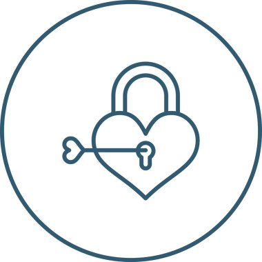 Aşk kilit simgesi. düz tasarım biçimi.