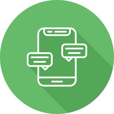 Mobil sohbet simgesi vektör illüstrasyonu 