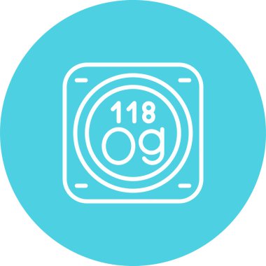 Periyodik tablonun kimyasal elementinin web illüstrasyonu