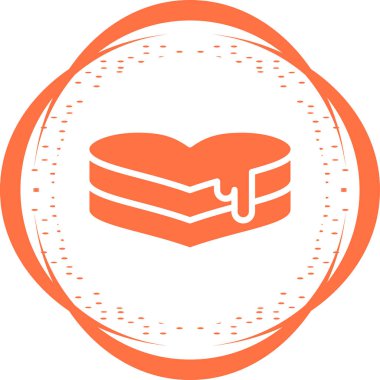 Kalp şeklinde pasta. Web simgesi basit illüstrasyon