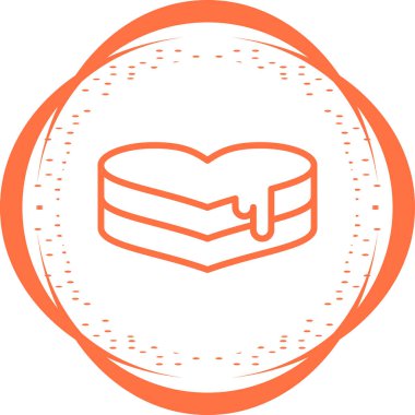 Kalp şeklinde pasta. Web simgesi basit illüstrasyon