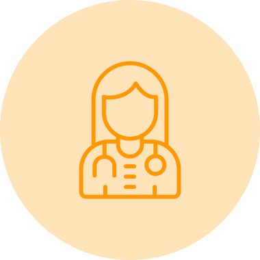 Kadın doktor web simgesi, illüstrasyon 