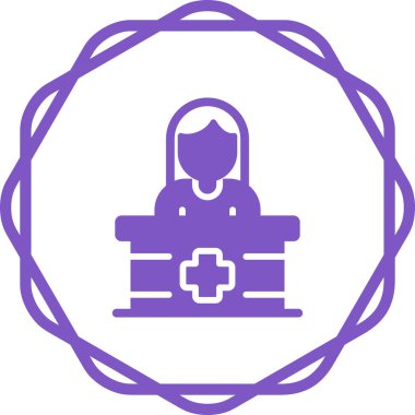 Klinik ikon vektör illüstrasyonunda resepsiyonist