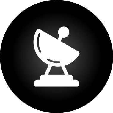 Uydu Tabağı web simgesi, basit vektör illüstrasyonu