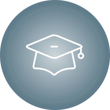 mezuniyet başlığı simgesi web basit illüstrasyon