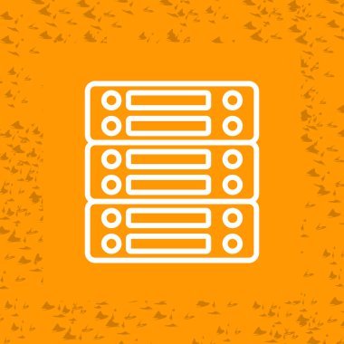 sunucu düz simgesi, vektör illüstrasyonu