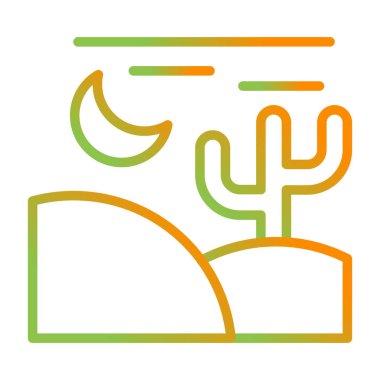 Çöl web simgesi, basit vektör illüstrasyonu