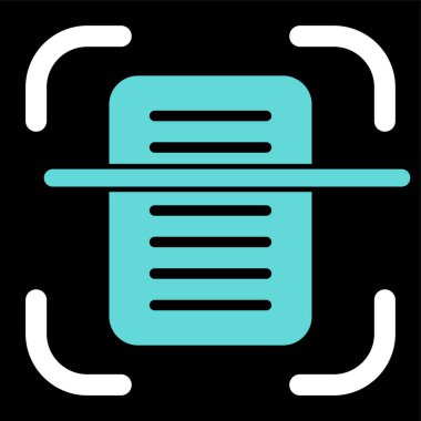 Belge Tarama Web simgesi vektör illüstrasyonu